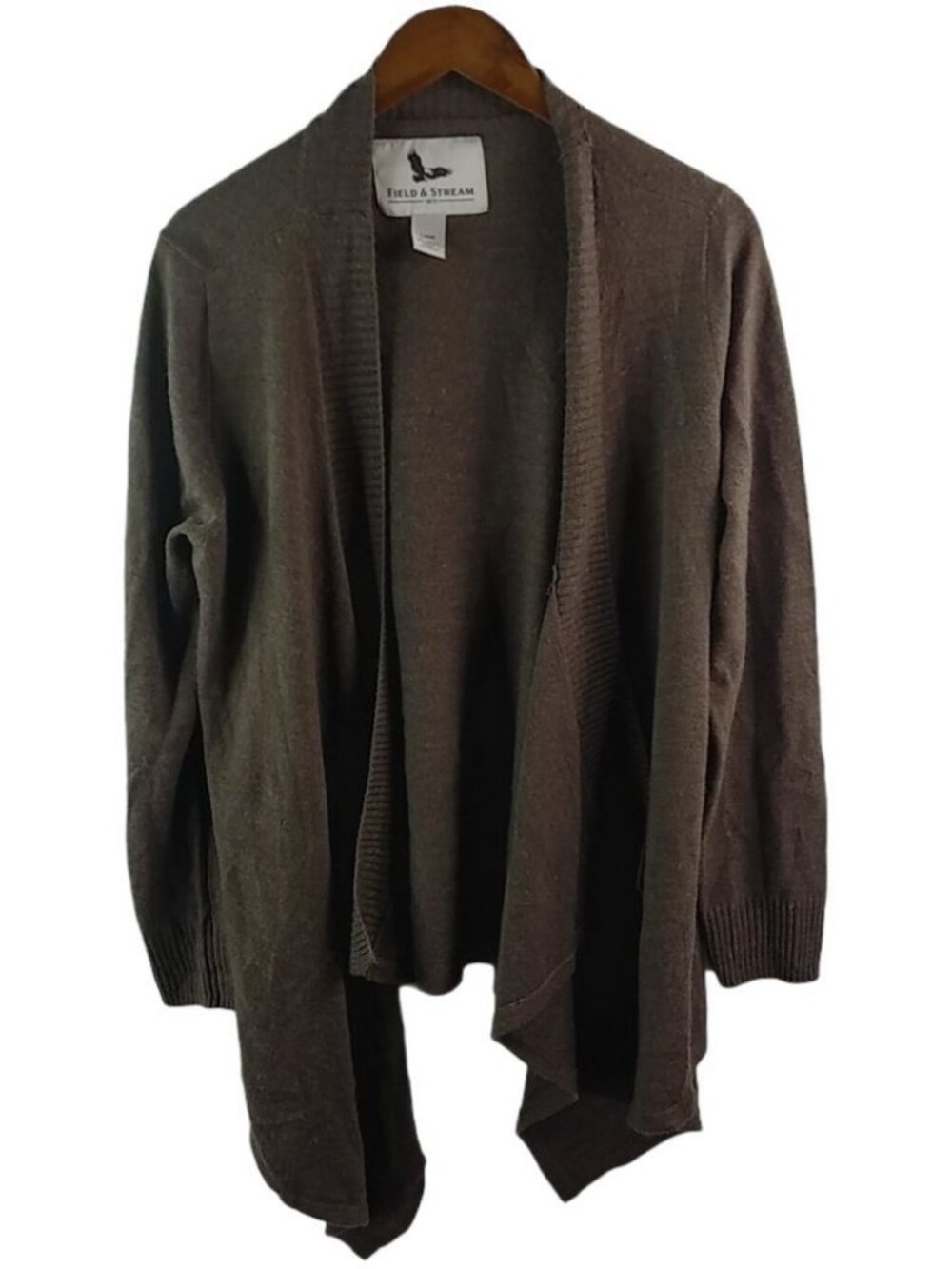Field & Stream L Tan Waterfall Cardigan Sweater